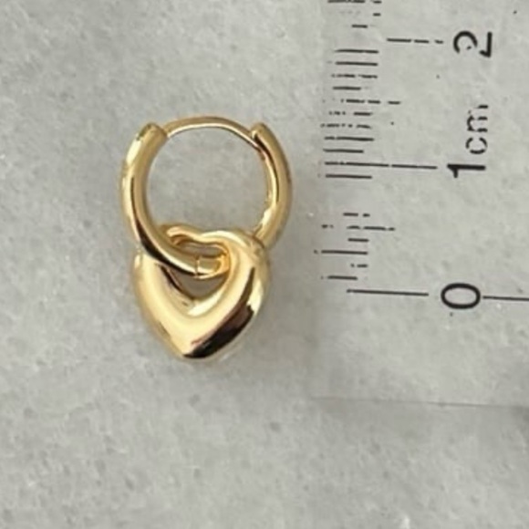 Gold Bubble Heart Charm Dangle Huggie Hoop Earrings

Brand New - Picture 4 of 5
